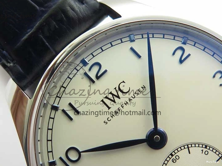 MIROTIME 0411 Packable Portuguese IW358304 ZF 1:1 Best Edition SS White Dial Blue Markers on Leather Strap A 7079